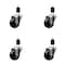 Service Caster 3'' Soft Rubber Wheel Swivel 1-1/2'' Expanding Stem Caster Set, 4PK SCC-EX20S314-SRS-112-4 - alternate 1